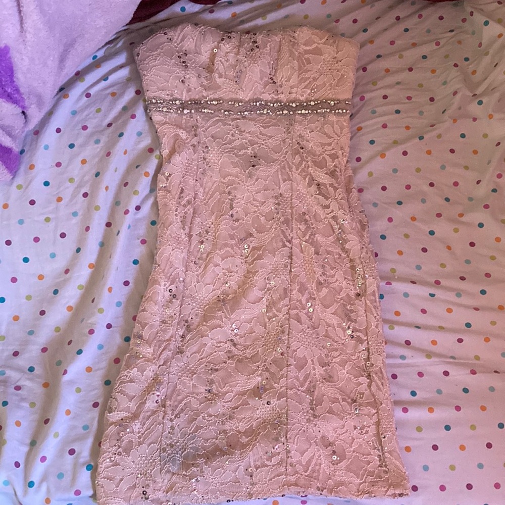 🌸 Beautiful Pale Pink Strapless Party Prom Dress 🌸